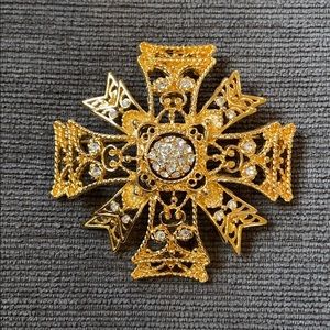 Kenneth Jay Lane Maltese cross pendant or brooch